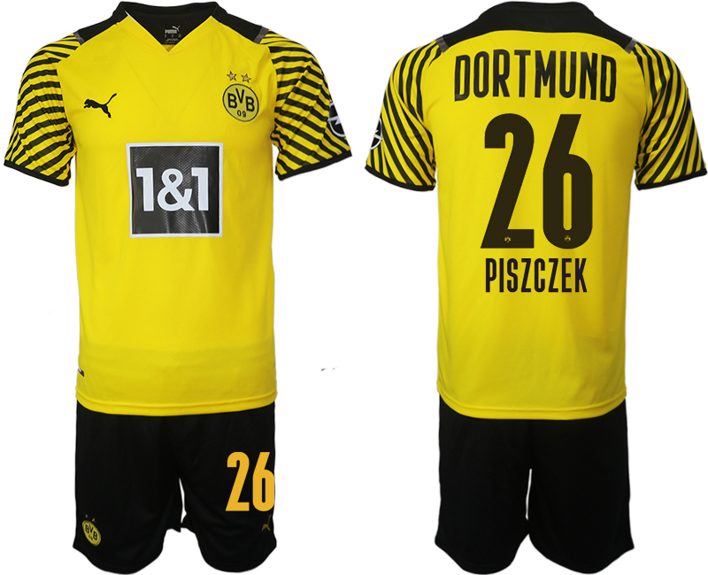 Men 2021-2022 Club Borussia Dortmund home #26 yellow Soccer Jersey->borussia dortmund jersey->Soccer Club Jersey